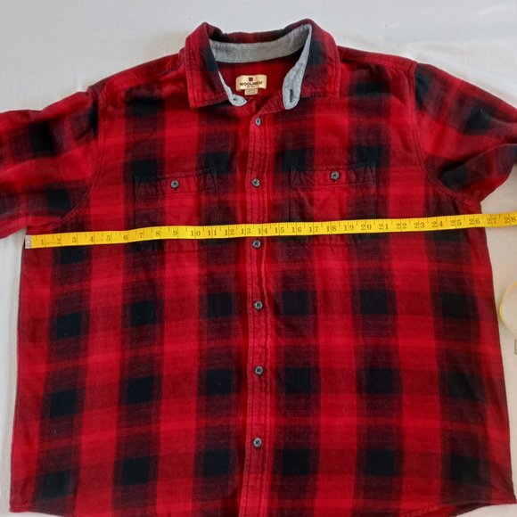 Woolrich Men’s Red Black Plaid Flannel Button Front Cotton Shirt XXL - Picture 3 of 7